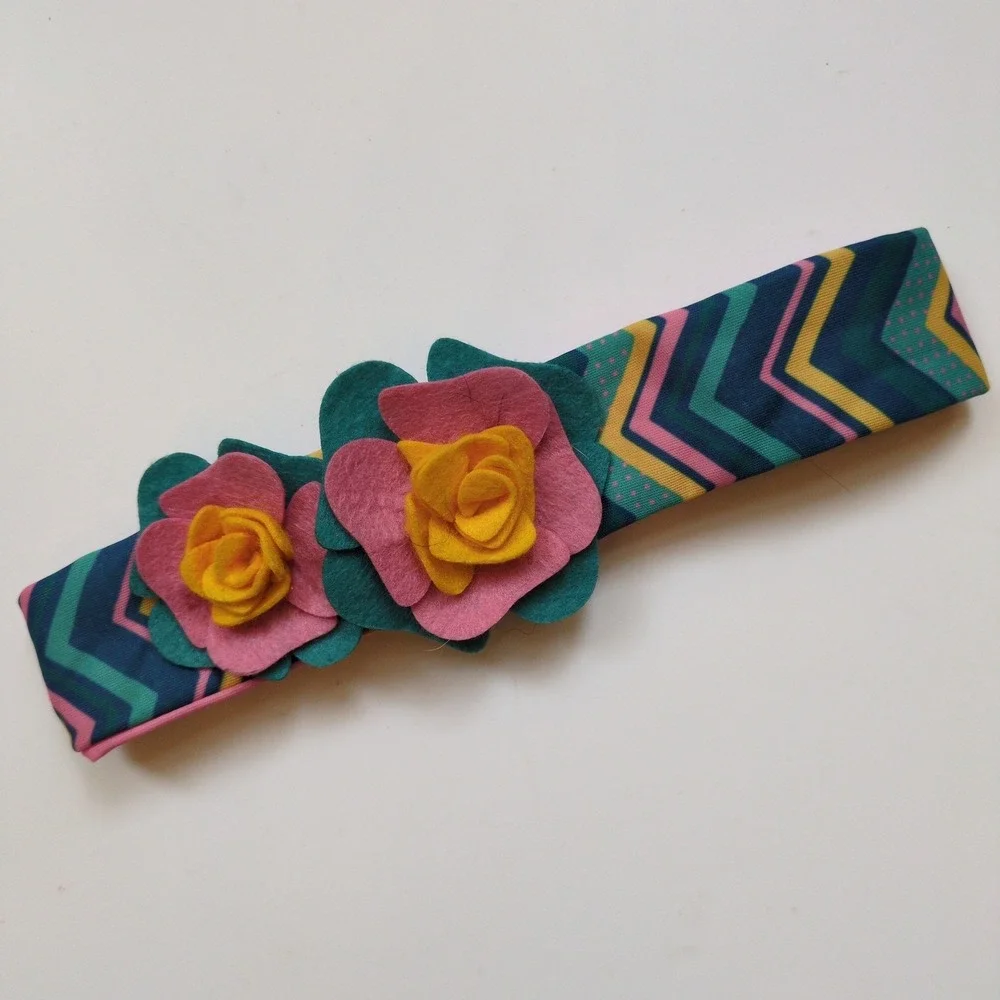 Matilda Jane Fancy Fairy Butterfly Costume Headband‎ - Floral Bow Stripe EUC